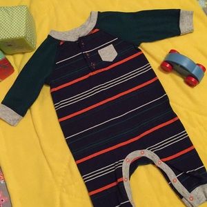 Baby cat and Jack striped 3 month oneies